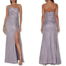 Lulu’s Keep My Attention Lavender Glitter Strapless Mermaid Maxi Dress Small Y
