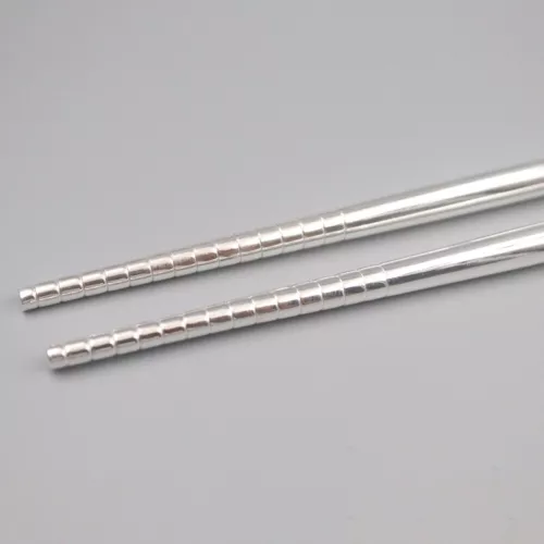 Palillos de plata fina real 999 mango de dragón y fénix palillos saludables - Imagen 4 de 24