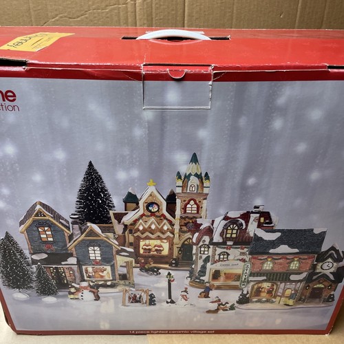 JCPenney Home Collection 14 Piece Lighted Ceramic Village Set New In Box - Y68 - Picture 5 of 6