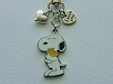 PEANUTS SNOOPY WOODSTOCK LOVE KEY CHAIN PURSE CLIP BAG CHARM BACKPACK CHARM FOB