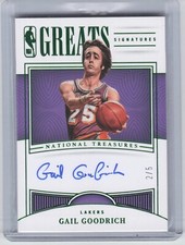 2022-23 Panini National Treasures Gail Goodrich Greats Signatures Auto Green 2/5
