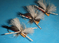 FLY FISHING FLIES - Tan HIPPIE STOMPER Attractor Dry Fly size #12 (6 pcs.)