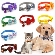 Dog Cat Coller With Bell Adjustable Pet Necklace Small Cat Puppy Safety Buckle  
