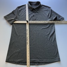 Lululemon Polo Shirt Men's Medium Evolution Short Sleeve Performance Golf Gray