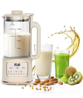 55oz 10 In 1 Nut Milk Maker Heating & Boiling Food Processor High-Speed Blender