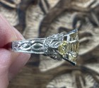 Generations 1912 14k WG Yellow Beryl Diamond Ring Estate Vintage Weinman Bros. — photo 4