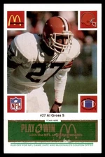 1986 McDonald's Football Green #130 Browns Al Gross #27 NM *g1