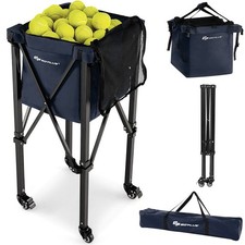Tennis Ball Cart Rolling Basket Hopper Removable Bag Lightweight 150 Balls