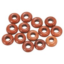 15pcs Natural Stone Beads 5x10mm Large Hole Craft Beads, Red