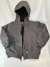 Heritage Workwear Berne Youth 14-16 Gray Canvas Quilted Full Zip Bomber Jacket