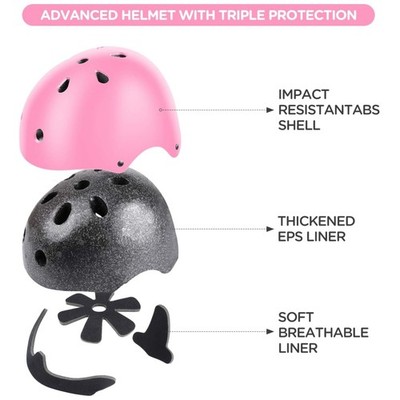 Kids Protective Gear Set - Helmet Knee Elbow Pads for Sports