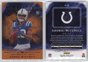 2024 Panini Origins Rookies Holo Orange /149 Adonai Mitchell #108 Rookie RC