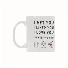 3D Ceramic Coffee Mug with Romantic Quote for Couples