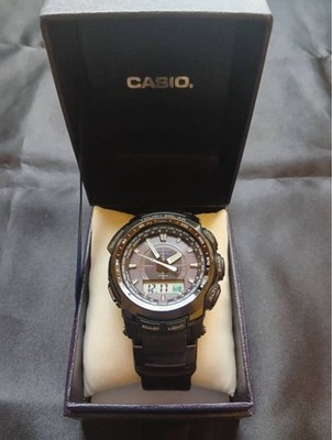 Casio Pro Trek PRW 5100 Digital Wristwatch Black Rubber Band Timepiece