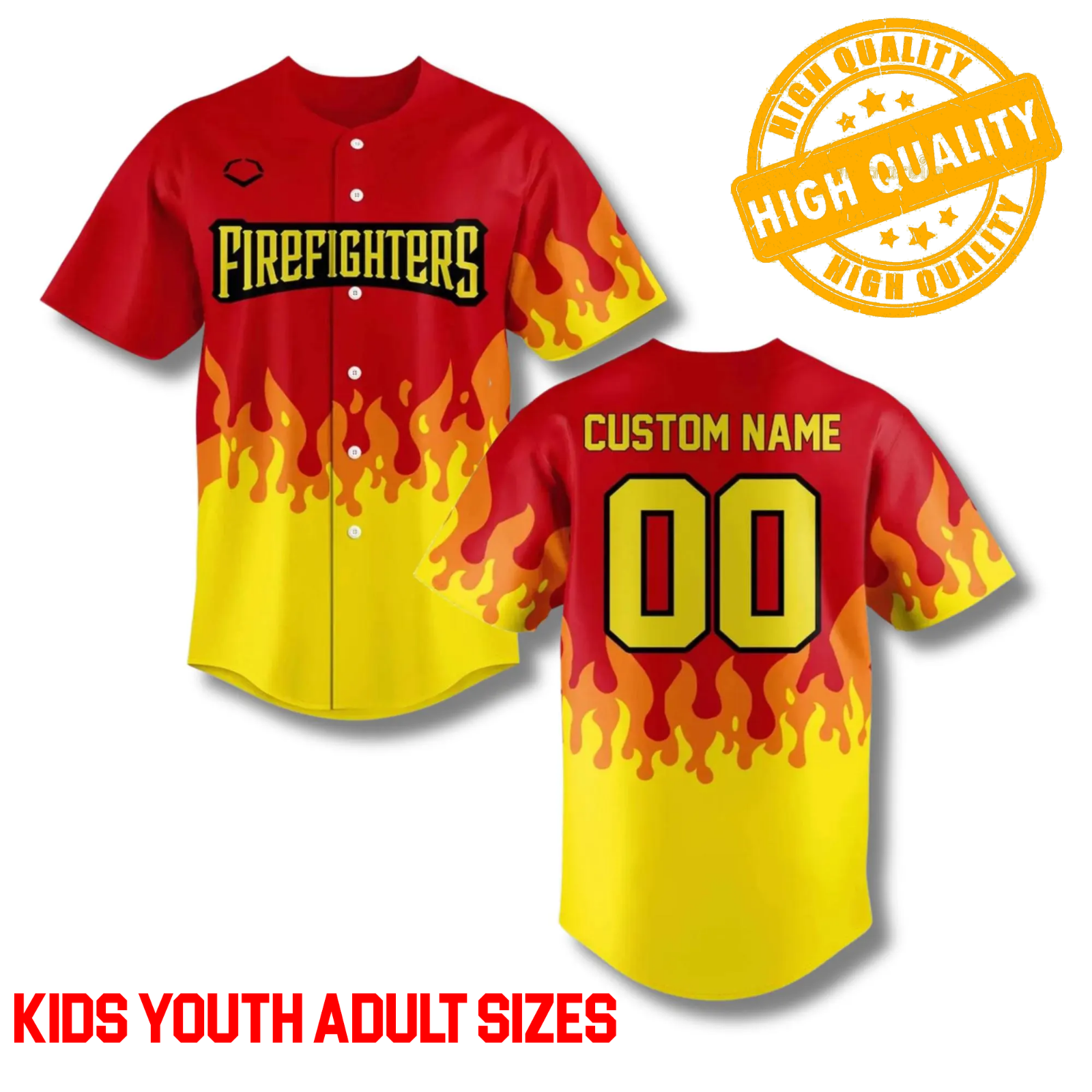 The Firefighters baseball 3D BASEBALL JERSEY All sizes JJ6254