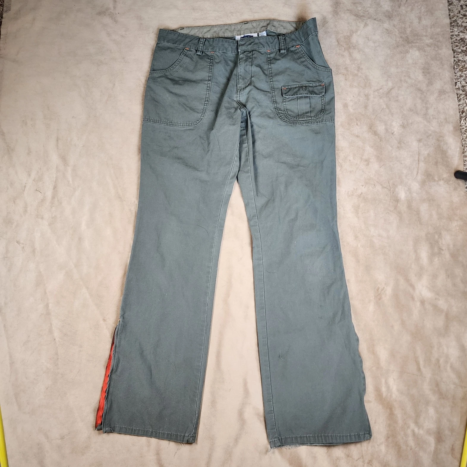 vintage low rise Old Navy women's Green Cotton Twill Cargo Pants Size 10