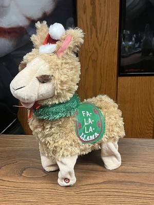 GEMMY CHRISTMAS XMAS FA LA LA LLAMA ANIMATED PLUSH SINGING DANCING LLAMA -WORKS