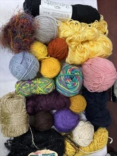 Lot Of Yarn -  Wool Cotton Various Brands Styles Knitting ~ Great Assort