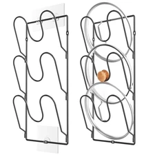 2 Pack Pot Lid Organizer Rack for Cabinet Door/Wall 6-Tier Holders inside