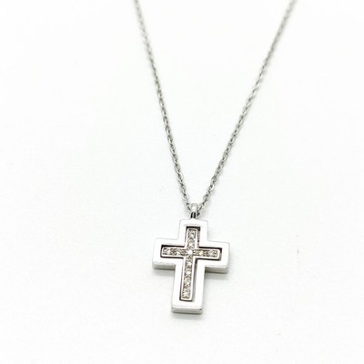 Damiani Necklace Belle Epoque Cross Natural Diamond Gold 4251086
