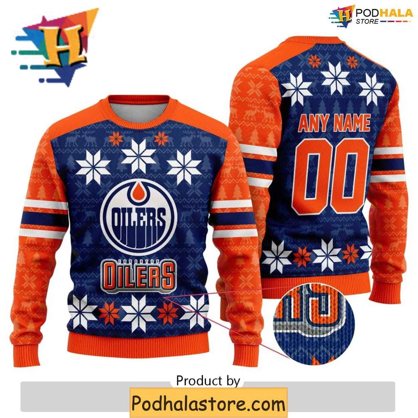 Personalized Edmonton Oilers Ugly Christmas Sweater, Funny Christmas Apparel