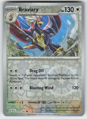 Braviary 153/191 Uncommon Surging Sparks Pokemon Reverse Holo Near Mint