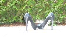 high heels leder schwarz 40