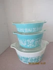 Pyrex VTG Amish Butterprint Casserole Dish Set 471 473 474 W/Lids Stackable
