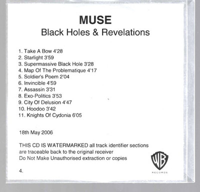 Muse - Black Holes And Revelations - Ultra rare 2006 11trk promo CD