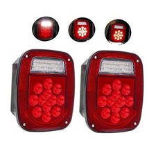2PCS Red White 39 LED Stop Turn Tail Lights, Dual Colors Universal Red White