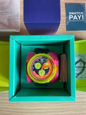 Swatch Chrono Big Bold "Neon to the Max Pay!" SB06J101-5300 GEBRAUCHT FULL SET 2023