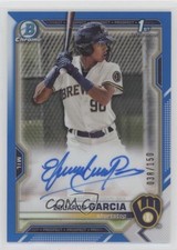 2021 Bowman Chrome Prospect Blue Refractor /150 Eduardo Garcia #CPA-EG Auto 0rd2