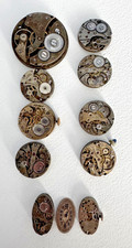 Antique Pocket Watch Movements For Parts Repair Steampunk Lot Of 10