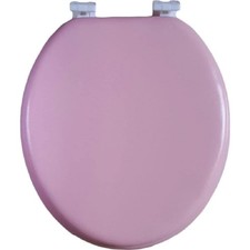 Soft Round Toilet Seat With Easy Clean Change Hinge, Padded Pink