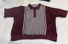 Vintage 80s Palmland Classics Burgundy Knit Bowling Shirt XXL Retro Rockabilly