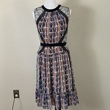 BCBG Maxazria Dress Womens XS Black Sheer Cocktail Chic