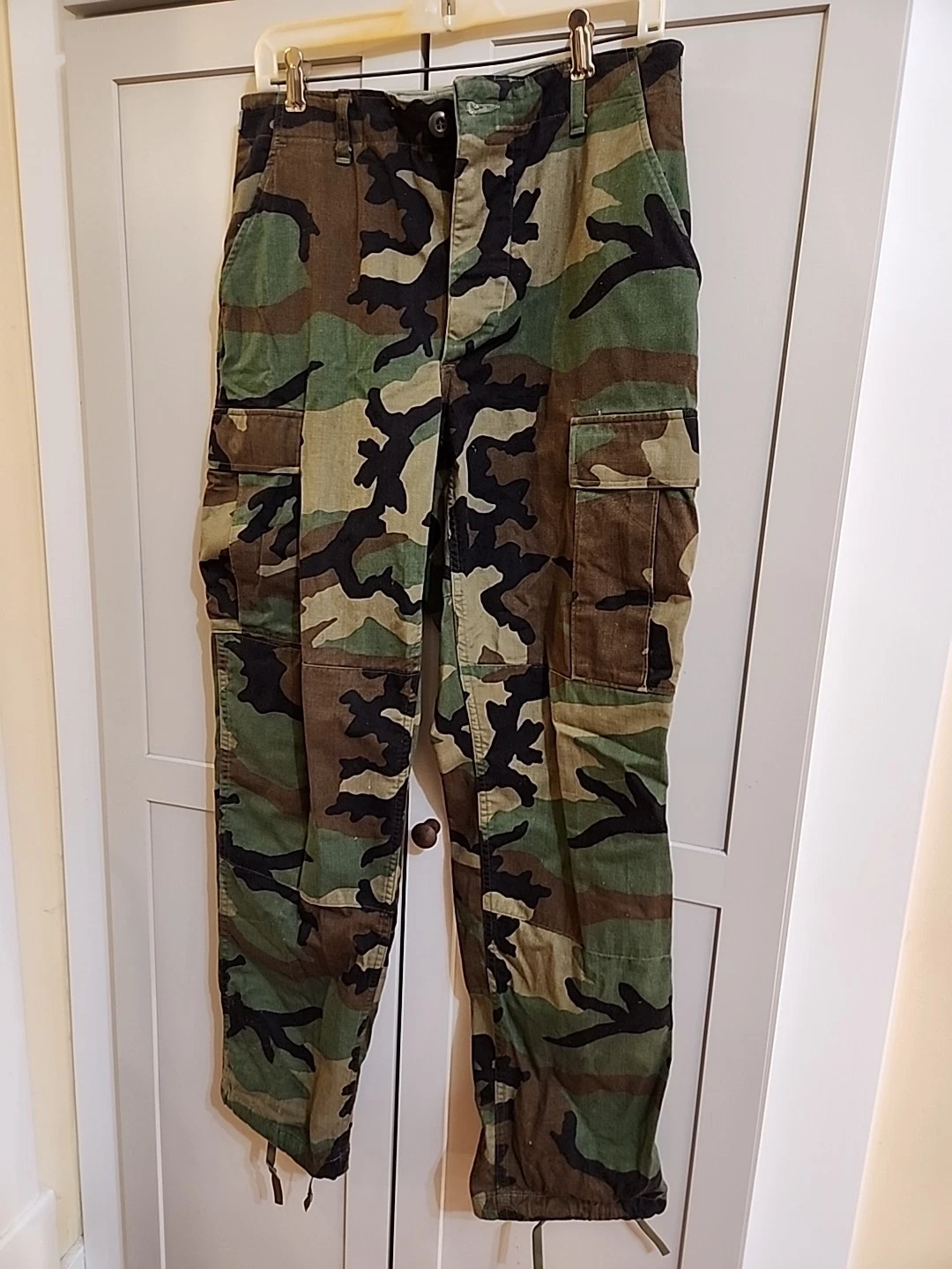 NATO Military Cargo Pants Mens Small Regular Fit Button Fly Pockets Camouflage