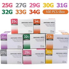 100pcs 25g 27g 29g 34g 33g 32g 31g 30g Painless Small Superfine Beauty Needle Di