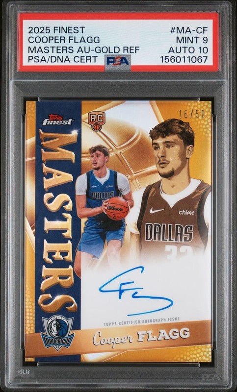 COOPER FLAGG - PSA 9 - 2025-26 Topps Finest - MASTERS AUTOGRAPH - True Gold /50