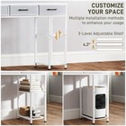 HOMCOM Small Writing Desk, Computer Desk with Fabric Drawers, White — photo 6