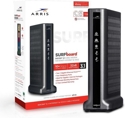 ARRIS T25 DOCSIS 3.1 Gigabit Cable Modem for Xfinity Internet & Voice - Black