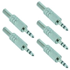 5 x 3.5mm Stereo Metal Audio Jack Plug Connector Adapter