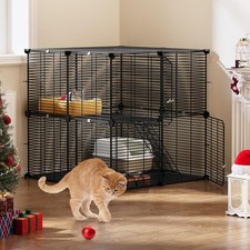 YITAHOME Gabbia per Gatti Grande con Cubo Portaoggetti, Fai da Te Interno Catio Gioco in Metallo