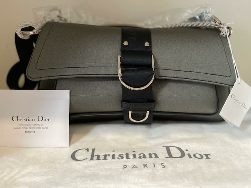 Christian Dior Green Jersey Hardcore Shoulder Bag w Christian Dior Green Jersey Hardcore Shoulder Bag w