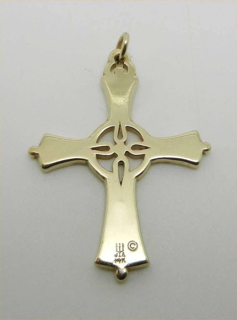 James Avery Retired 14K Gold Joyful Bells Cross Pendant 1.5