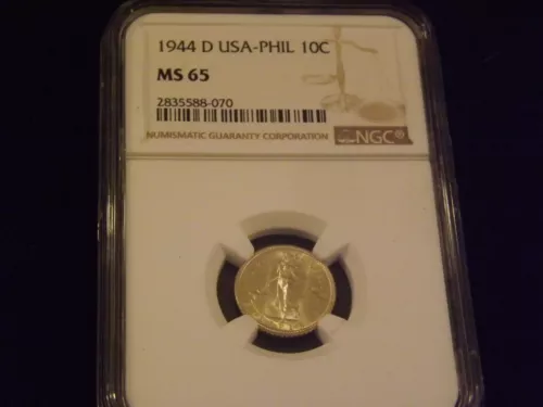 1944 D      10C             Philippines         NGC  65