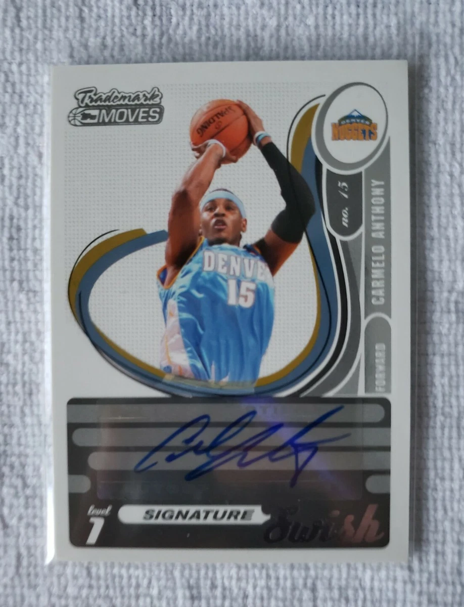 2006-07 Topps Trademark Moves Signature Swish Card Carmelo Anthony Auto #d /75