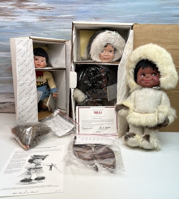 3 Indianer Inuit Eskimo Puppen Lot Neu Open Box & gebrauchtes Zubehör Danbury