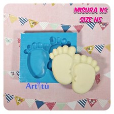 Stampo in silicone piedini uniti neonato, stampo nascita bomboniere gessetti