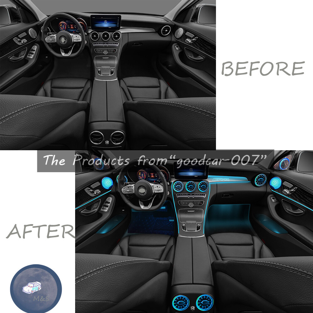LED Front Air Vent For Benz C Class w205 Ambient Light C250 C300 C350 C63 2015+